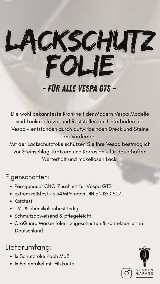 Lackschutzfolie für Vespa GTS inkl. Montage in Frankfurt a/M.